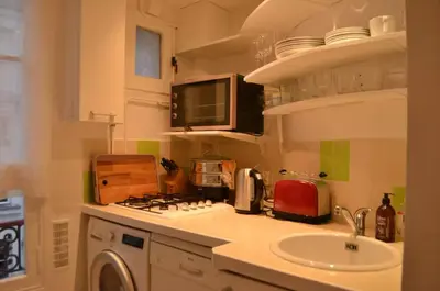 Cuisine ou kitchenette dans l'établissement Appartement proche île saint Louis