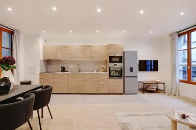 Cuisine ou kitchenette dans l'établissement Boutiques Apartments Paris