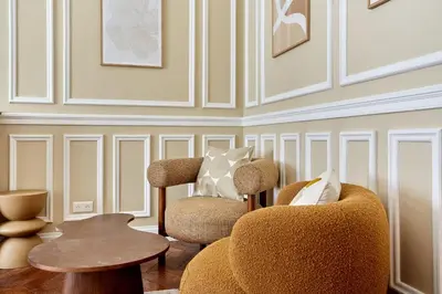 Coin salon dans l'établissement Élégant 2 chambres climatisé - Champs-Élysées