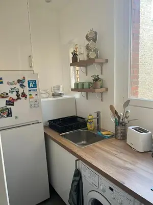 Cuisine ou kitchenette dans l'établissement Cosy Haven Paris 14