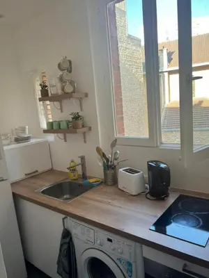 Cuisine ou kitchenette dans l'établissement Cosy Haven Paris 14