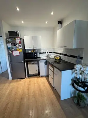 Cuisine ou kitchenette dans l'établissement Appartement sous le toits de Paris