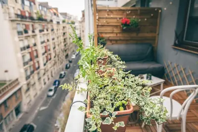 Balcon ou terrasse dans l'établissement Apartment with Terrace near Parc Des Princes Stadium in 16th arr in Paris