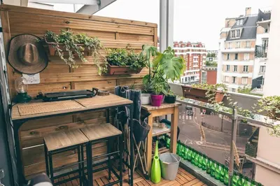 Balcon ou terrasse dans l'établissement Apartment with Terrace near Parc Des Princes Stadium in 16th arr in Paris