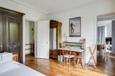 Un ou plusieurs lits dans un hébergement de l'établissement Bel appartement parisien - Les Gobelins