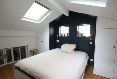 Un ou plusieurs lits dans un hébergement de l'établissement Loft Maison PARIS Gare Est Nord