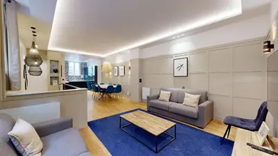 Coin salon dans l'établissement Sublime appartement Paris 4Br-12P