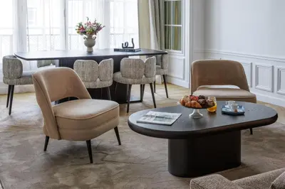 Coin salon dans l'établissement Oniri - Serviced Apartments in Louvre - Rue de Rivoli