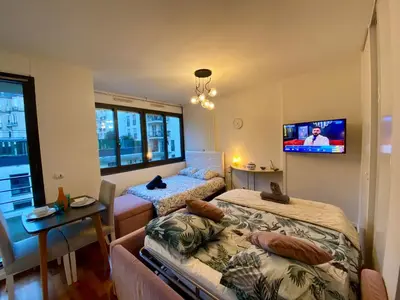 Un ou plusieurs lits dans un hébergement de l'établissement Appartement Passy PARIS