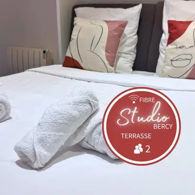 Un ou plusieurs lits dans un hébergement de l'établissement Studio Bercy - Terrasse - Paris
