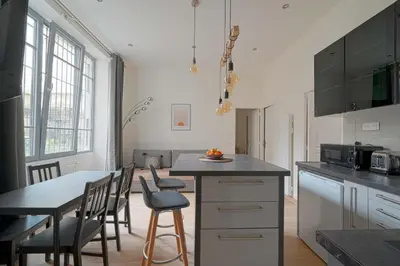 Cuisine ou kitchenette dans l'établissement Bel Appartement Buttes-chaumont