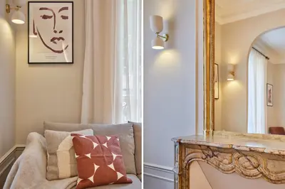 Un ou plusieurs lits dans un hébergement de l'établissement Amazing apartment Saint Germain des Pres with AC by Studio Prestige