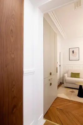 Un ou plusieurs lits dans un hébergement de l'établissement Appartement élégant près de Bastille-Gare de Lyon