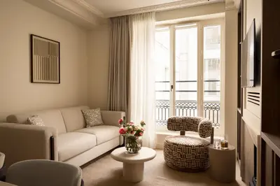 Coin salon dans l'établissement HIGHSTAY Maisons - Boétie
