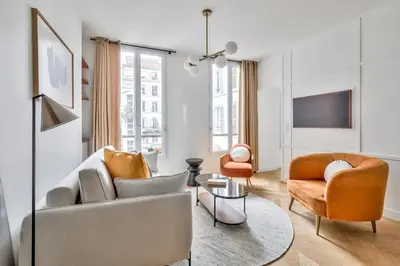 Coin salon dans l'établissement Luxe et Architecture au Centre de Paris pour 6 Pers