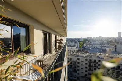 Balcon ou terrasse dans l'établissement Amazing view, beautiful flat, swimming pools, secure parking