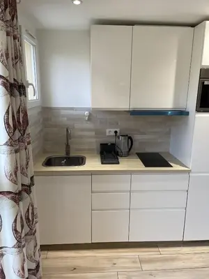 Cuisine ou kitchenette dans l'établissement Magnifique appartement, avec climatisation et parking payants