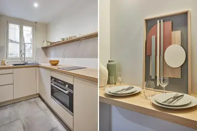 Cuisine ou kitchenette dans l'établissement Apartment Eiffel Tower Trocadero by Studio Prestige