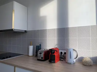 Cuisine ou kitchenette dans l'établissement apt lumieuse confor parking free