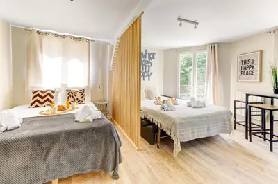 Un ou plusieurs lits dans un hébergement de l'établissement Bluestay 23 - Superb studio in Paris