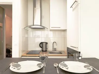 Cuisine ou kitchenette dans l'établissement Nice apt nearby arc triomphe champe elysee