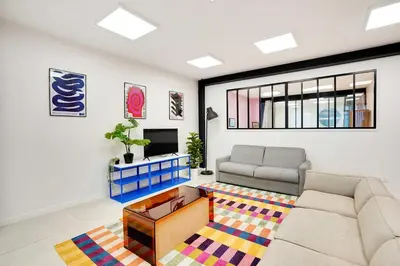 Coin salon dans l'établissement Loft moderne et chic 130 m2- Ménilmontant