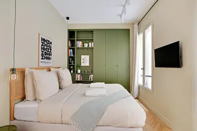Un ou plusieurs lits dans un hébergement de l'établissement Wonderful Apartment - Bastille