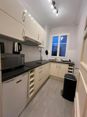 Cuisine ou kitchenette dans l'établissement Charmant Studio à 5 min Porte de St Cloud et Rolland Garros