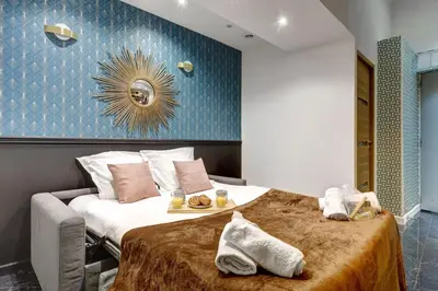 Un ou plusieurs lits dans un hébergement de l'établissement Bluestay 127 - Superb apartment in Paris