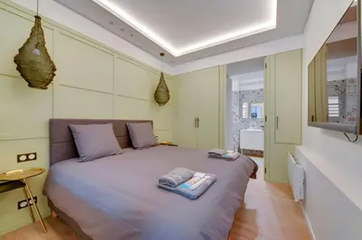 Un ou plusieurs lits dans un hébergement de l'établissement Bluestay 40 - Superb apartment in Paris