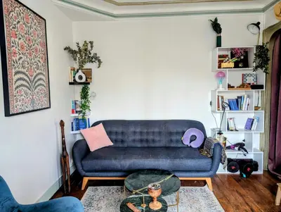 Coin salon dans l'établissement Lovely flat in Paris
