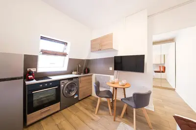 Cuisine ou kitchenette dans l'établissement Beautiful Studio Trudaine-Marguerite