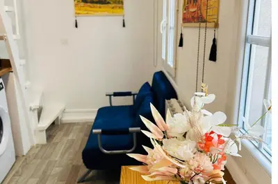 Coin salon dans l'établissement Apart at the heart of 3e Marais District