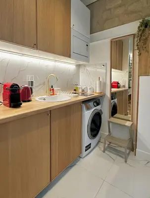 Cuisine ou kitchenette dans l'établissement Studio Amelot, Charming & Pierre