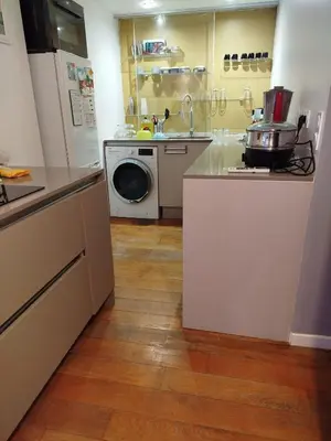 Cuisine ou kitchenette dans l'établissement Chambre chez l'habitant à Paris centre