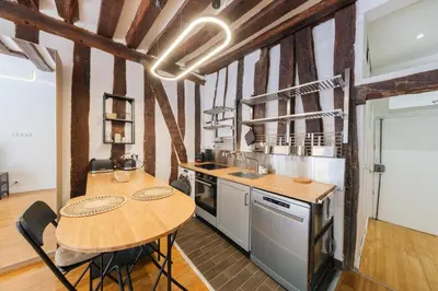 Cuisine ou kitchenette dans l'établissement Wonderful studio 2P - Sorbonne Monge