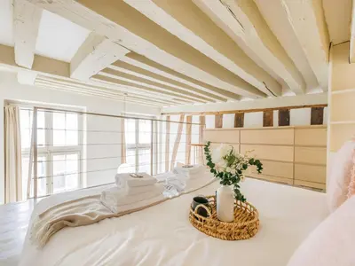 Un ou plusieurs lits dans un hébergement de l'établissement Charming apartment - Marais - Mobility lease