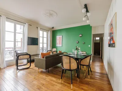 Coin salon dans l'établissement Charming apartment - 1BDR 2P - St Germain des Prés