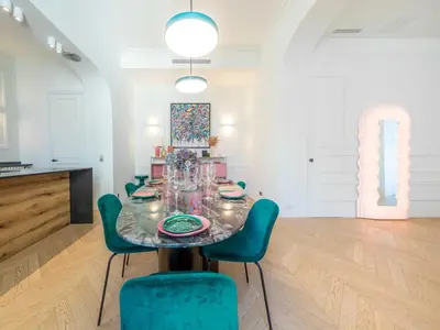 Coin salon dans l'établissement Exceptional 3BD - Trocadéro Victor Hugo