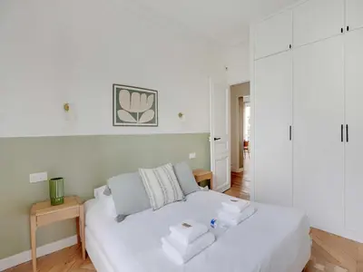 Un ou plusieurs lits dans un hébergement de l'établissement Superb apartment 2BDR 6P- Mairie de Neuilly