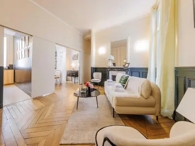 Coin salon dans l'établissement Superb central 2BDR 4P apartment - Palais Royal
