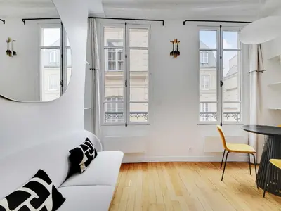 Coin salon dans l'établissement Cosy appt - Sentier Les Halles - Mobility lease