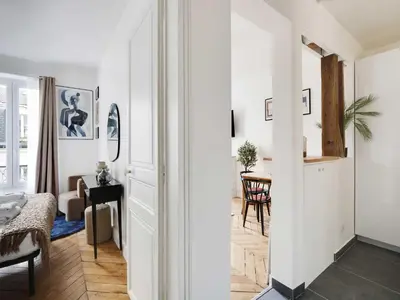 Coin salon dans l'établissement Charming flat 1BDR 2P - Voltaire Bastille