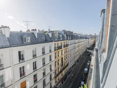 Vue générale sur Paris ou vue de la ville depuis l'appartement