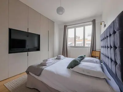 Un ou plusieurs lits dans un hébergement de l'établissement Superb apartment - Neuilly sur Seine - Mobility lease