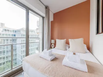 Un ou plusieurs lits dans un hébergement de l'établissement Charming studio - Levallois-Perret - Mobility lease