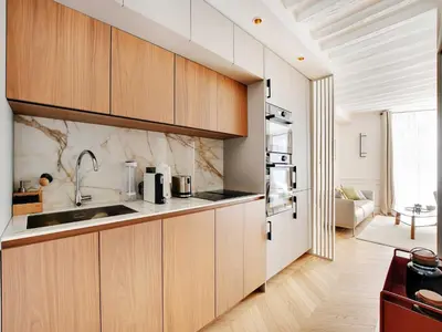 Cuisine ou kitchenette dans l'établissement Light and modernity - near Jardin Luxembourg