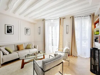 Coin salon dans l'établissement Light and modernity - near Jardin Luxembourg