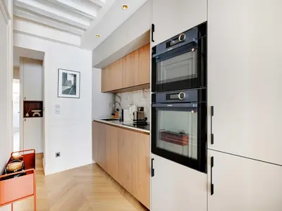 Cuisine ou kitchenette dans l'établissement Light and modernity - near Jardin Luxembourg