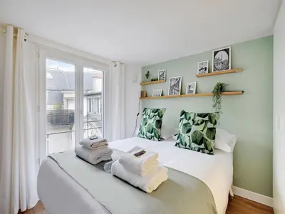 Un ou plusieurs lits dans un hébergement de l'établissement Perfect appt cosy 2P 1 BDR - TERNES NIEL